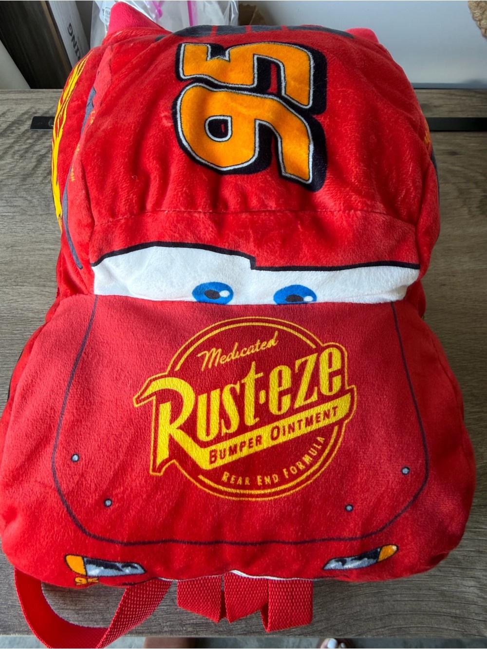 Disney Pixar Cars Lightning McQueen Plush Kids Backpack Red Rusteze #95